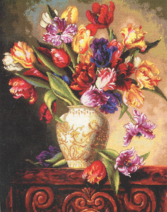 Dimensions Parrot Tulips Cross Stitch Kit