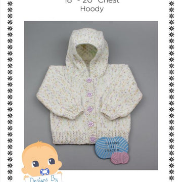 THEA UNISEX HOODY BABY KNITTING PATTERN 18'' - 20'' CHEST