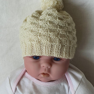 Blakely - Babies 4ply basket stitch slouchy beanie