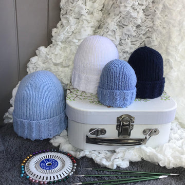 Premature to newborn baby mock cable hat in 4 sizes