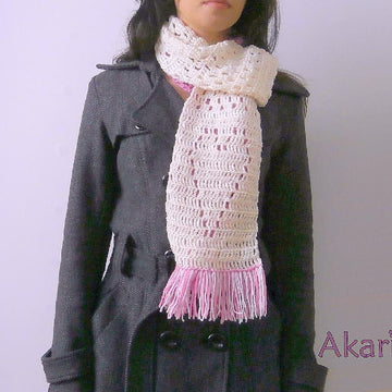 Heart Scarf with fringes in 2 colors_ L06