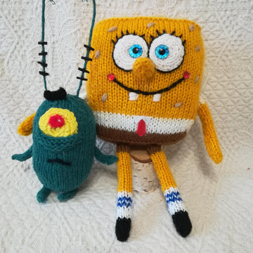 Toy Knitting Patterns Set of 4 SpongeBob Collection