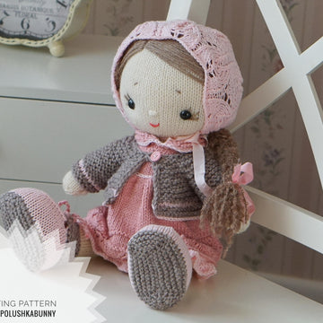 Doll clothes Knitting Pattern Outfit Shabby Chic Style for doll, lamb, bunny, kitty