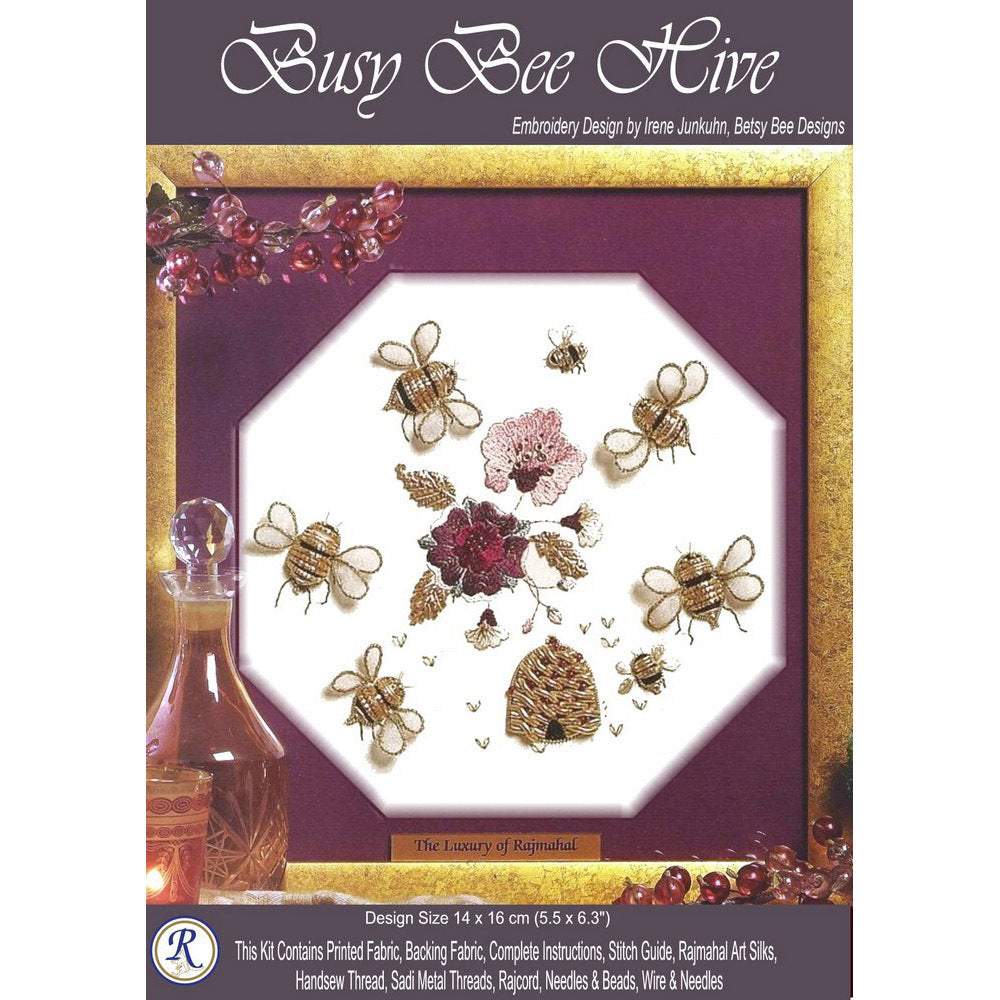 Rajmahal Busy Bee Hive Embroidery Kit - 14 x 16cm