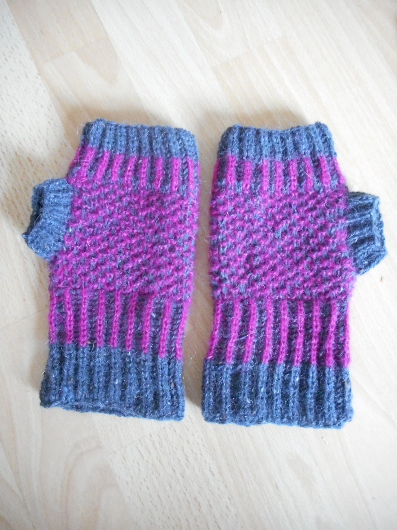 Mixed Brioche Handwarmers