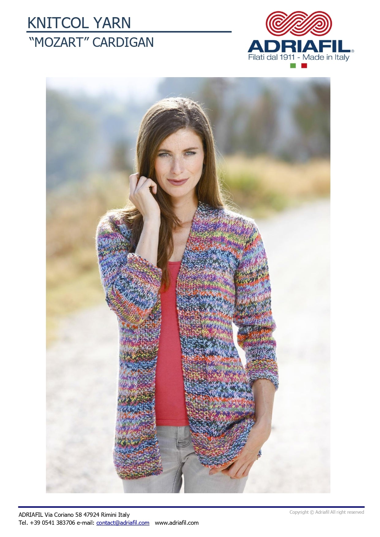 Mozart Cardigan in Adriafil Knitcol - Downloadable PDF