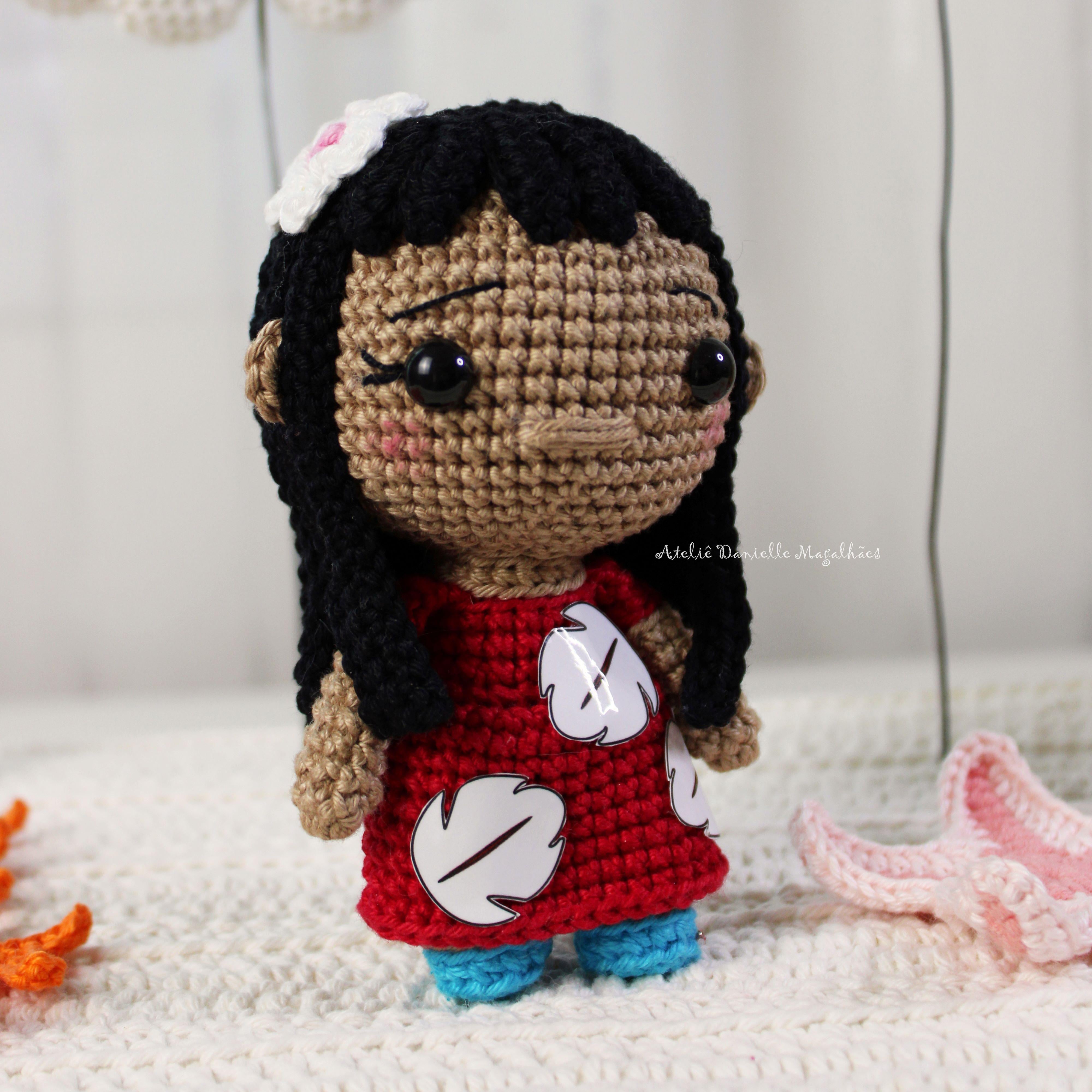 🌺 Lilo-Inspired Amigurumi Pattern (Red Dress) – Digital PDF 🧶