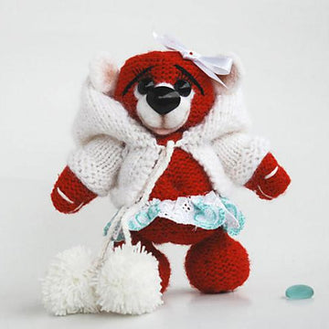Winter Cherry Teddy bear with felted nose