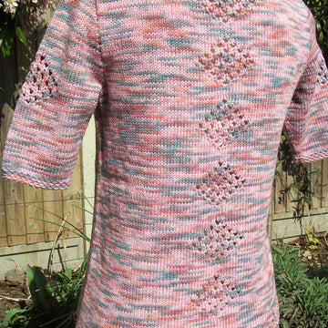 Sweater with Open Stitch Diamonds