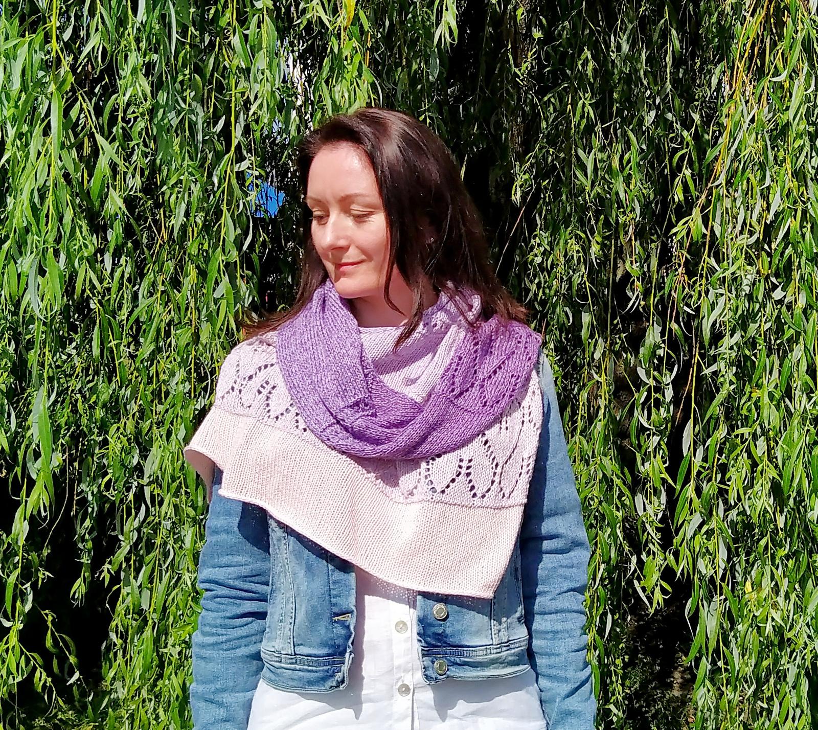 Crescent Shawl Hearts