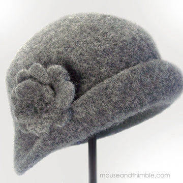 Felted Cloche & Flower Brooch US TERMS 1423