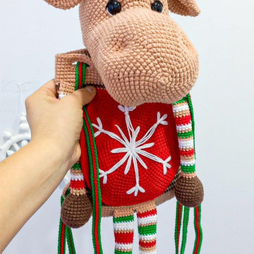 Christmas reindeer hot water bottle cover