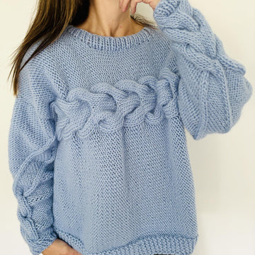 Sideways Cable Crewneck
