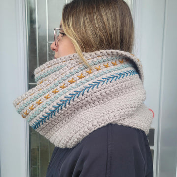 Embroidered infinity scarf