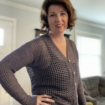 Tunisian Mesh Faux Cardigan
