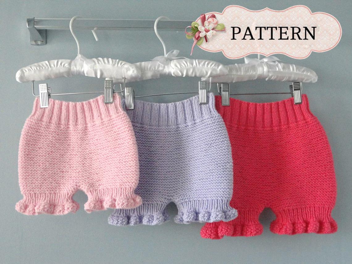 Knitting PATTERN Diaper Cover Knitted Baby Bloomers Liliana