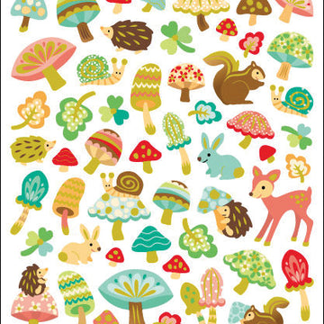 Tattoo King Sticker King Stickers - Woodland Animals & Mushrooms