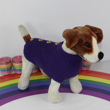 Back Button Up Garter Stitch Dog Coat