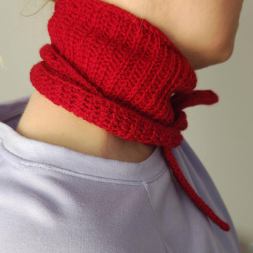 Skinny Sophia Crochet Scarf with I-Cord