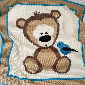 CROCHET Baby Blanket / Afghan - Teddy Bear