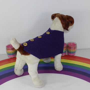 Back Button Up Garter Stitch Dog Coat