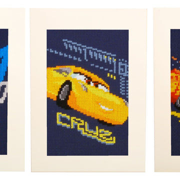 Vervaco Greeting Card Kit Disney Screeching Tires Set Of 3 Cross Stitch Kit