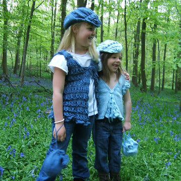 "Bluebell" Waistcoat with Baker Boy Cap and Posy Bag