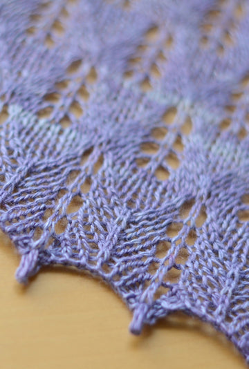 Lilac Leaves Shawl in SweetGeorgia Cashsilk Lace - Downloadable PDF
