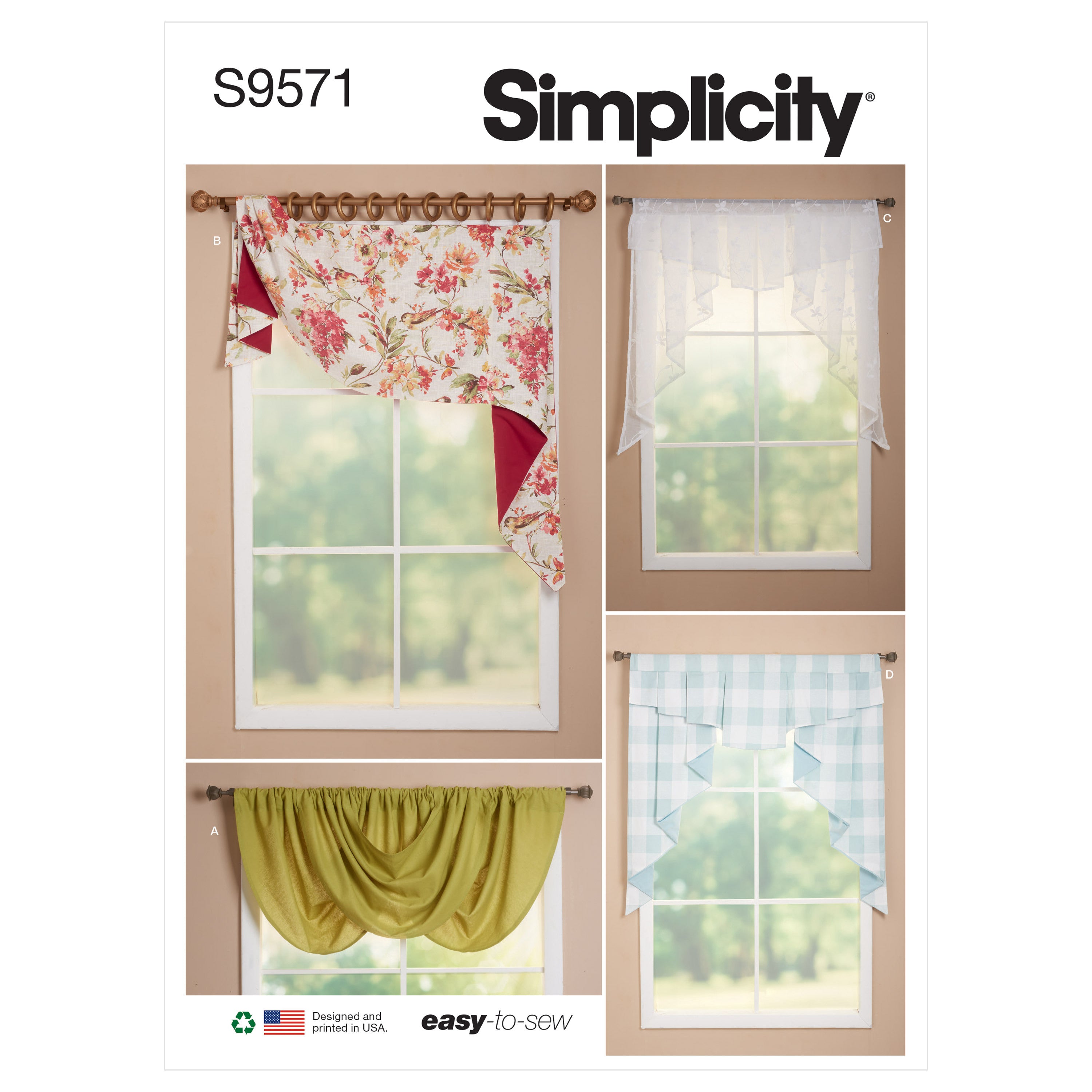 Simplicity Valances and Swags S9571 - Paper Pattern, Size OS (One Size Only)