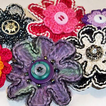 Button Flower Pin
