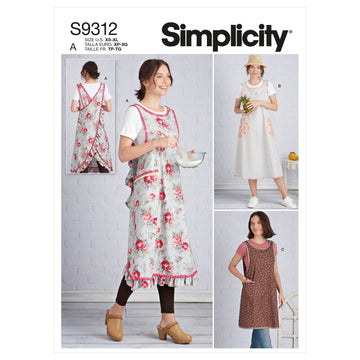 Simplicity Misses' Aprons S9312 - Paper Pattern, Size A (XS-S-M-L-XL)
