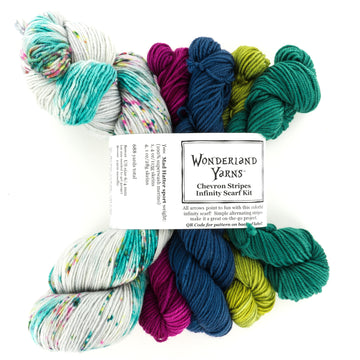 Wonderland Yarns Chevron Stripes Infinity Scarf Kit