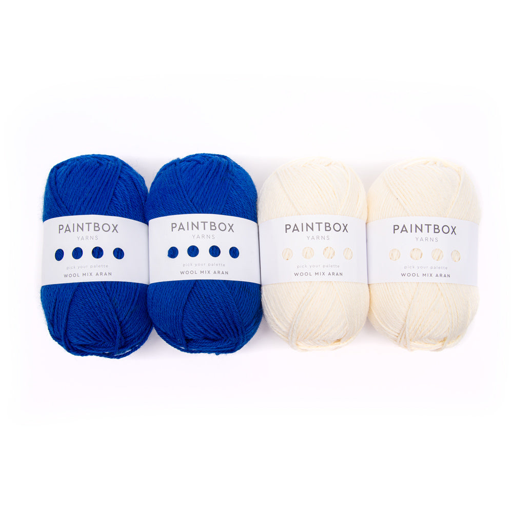 Paintbox Yarns Wool Mix Aran Coastline Cushion 4 Ball Crochet Kit