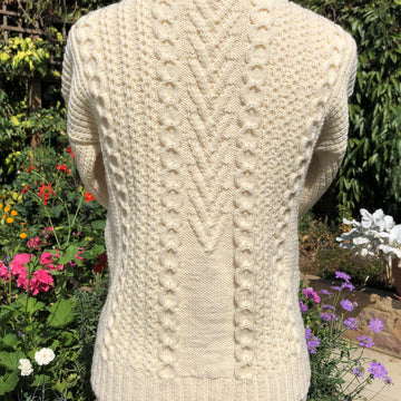 Aran Sweater with Leaf Embellishments