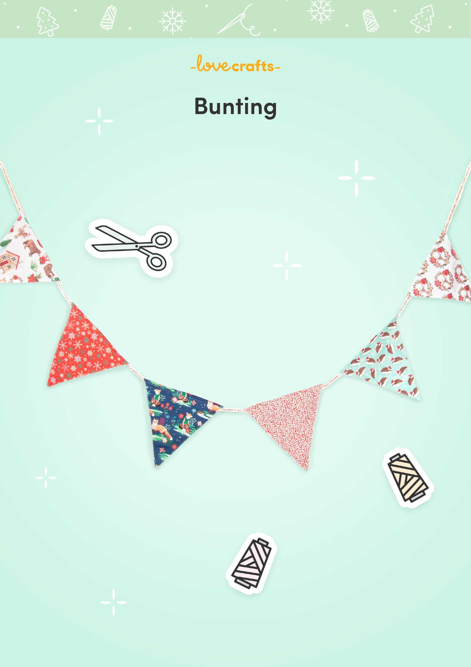 LoveCrafts Bunting Pattern -  Downloadable PDF