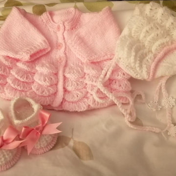 Baby Knitting Pattern 'Orla' Ballet Dress, Cardi and Shoes