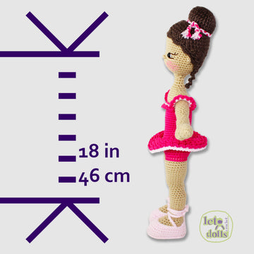 18 inch crochet doll pattern PDF, Medium amigurumi doll, Uma