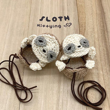 Sloth Preemie / Doll Shoes Tie Sandals by Kittying