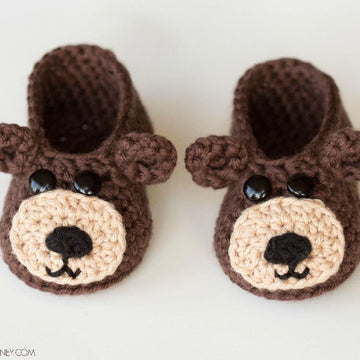 Teddy Bear Baby Booties