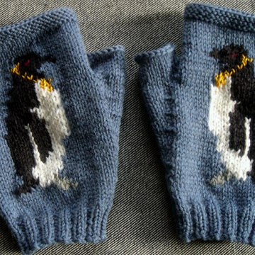 Penguin fingerless gloves