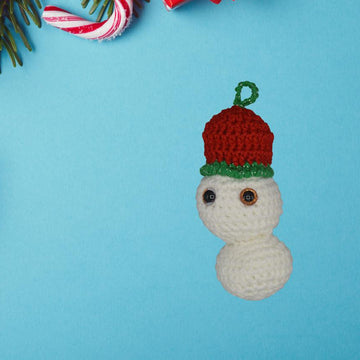 Arctic No Nose Snowman Ornament