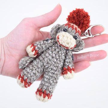 Spunky The Tiny Sock Monkey Keychain