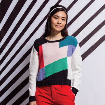 Bridget Intarsia Jumper - Knitting Pattern For Women in MillaMia Naturally Soft Cotton by MillaMia