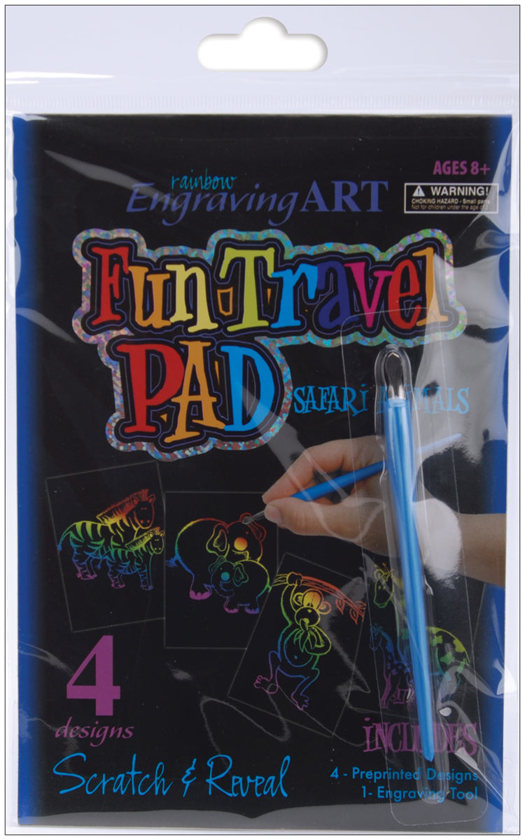 Royal Brush Rainbow Foil Engraving Art Fun Travel Pads - Safari Animals