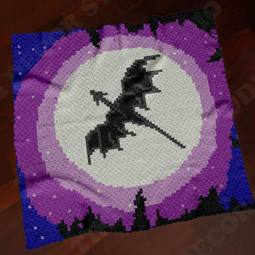 Fantasy Dragon Fly Moon Blanket House of Dragons Throw C2C CROCHET PATTERN