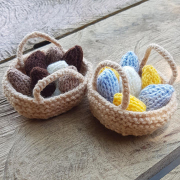 Knitted Basket of Mini Eggs