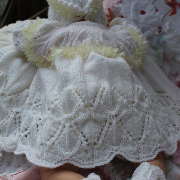 Lacy Leafy Lace Jacket & Pants for 16-22 inch doll (preemie-3m+ baby)