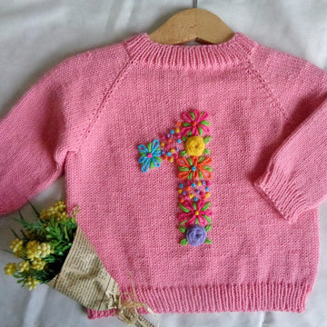 Floral Numbers Baby Cardigan