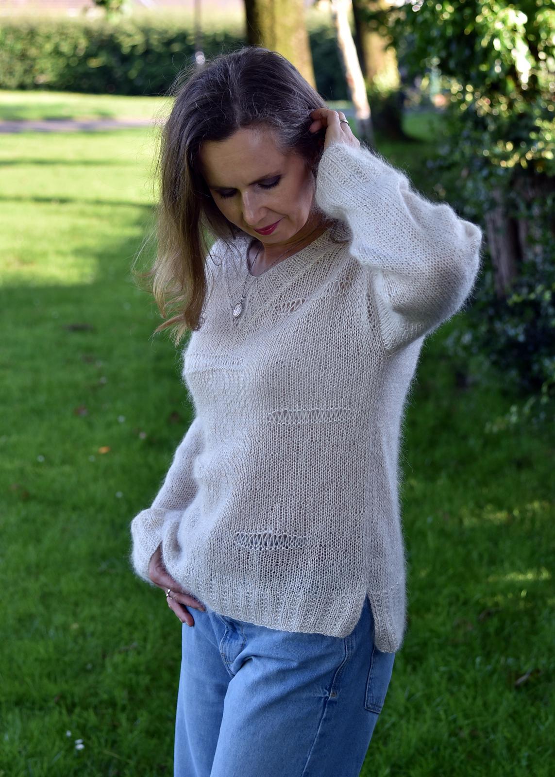 Broken Symmetry V-neck Sweater
