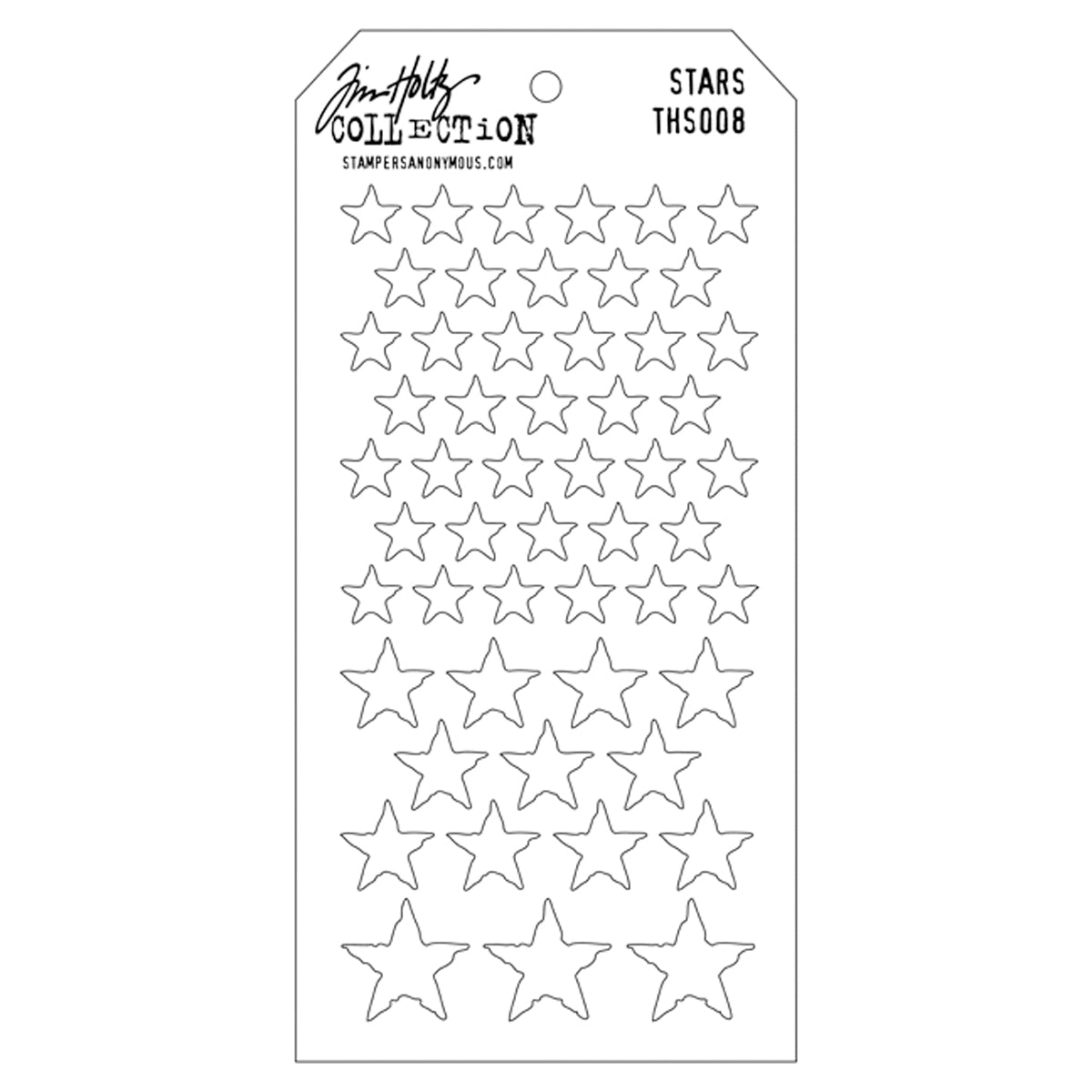 Stampers Anonymous Tim Holtz Layered Stencil 4.125"X8.5" - Stars
